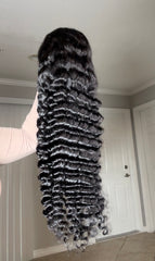 Transparent Frontal Wig Brazilian Deep Wave