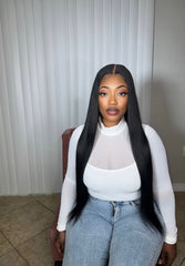 Transparent Frontal Wig Brazilian Straight