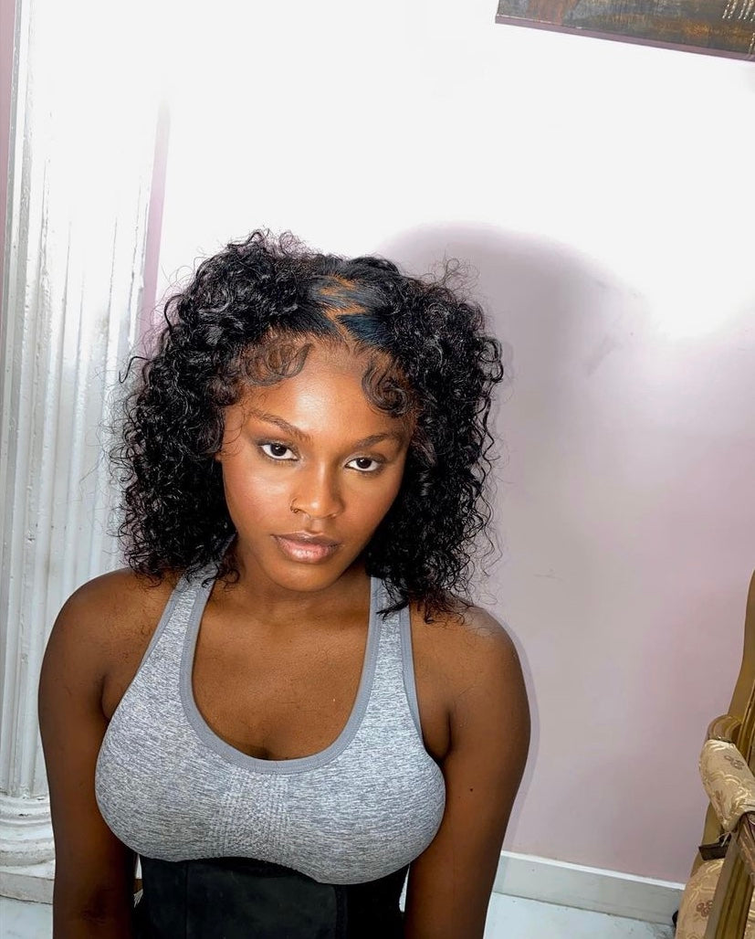 Transparent Frontal Wig Brazilian Curly
